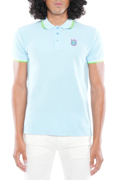Cult Of Individuality Short Sleeves Polo In Atomizer In Blue