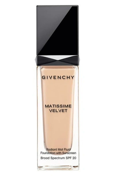 Givenchy Matissime Velvet Radiant Mattifying Fluid Foundation Spf 20 N02 Mat Shell 1 oz/ 30 ml