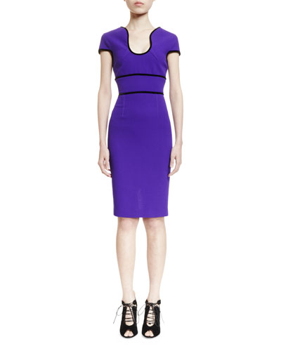 Roland Mouret Marett U-neck Sheath Dress, Purple | ModeSens