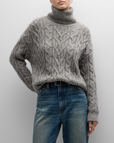 Nili Lotan Sierra Alpaca-blend Turtleneck Sweater In Grey