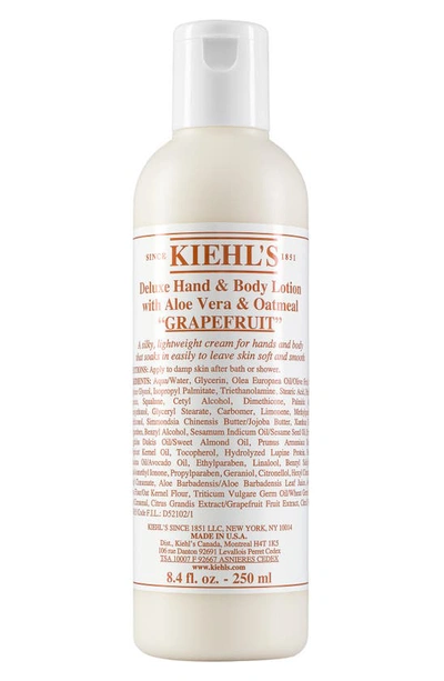 Kiehl's Since 1851 Women's Deluxe Hand & Body Lotion With Aloe Vera & Oatmeal- Grapefruit In Size 6.8-8.5 Oz.