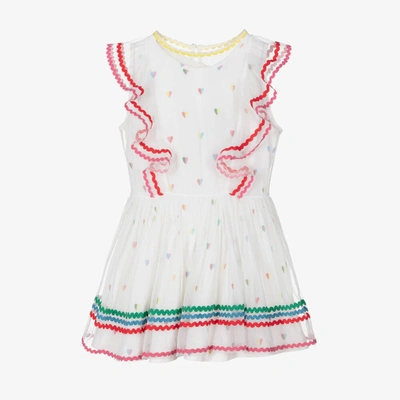 Stella Mccartney Babies'  Kids Girls White 2-in-1 Jersey & Tulle Dress