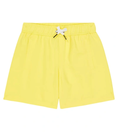 Givenchy Kids' Boys Yellow Paint Logo Swim Shorts In Gold Yellow