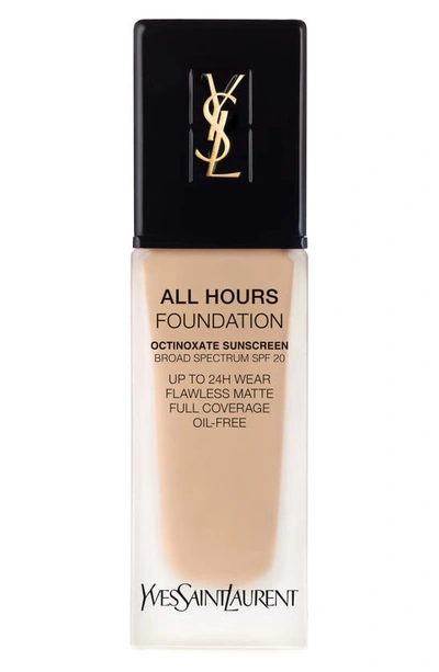 Saint Laurent All Hours Full Coverage Matte Foundation Broad Spectrum Spf 20 In Bd20 Warm Ivory