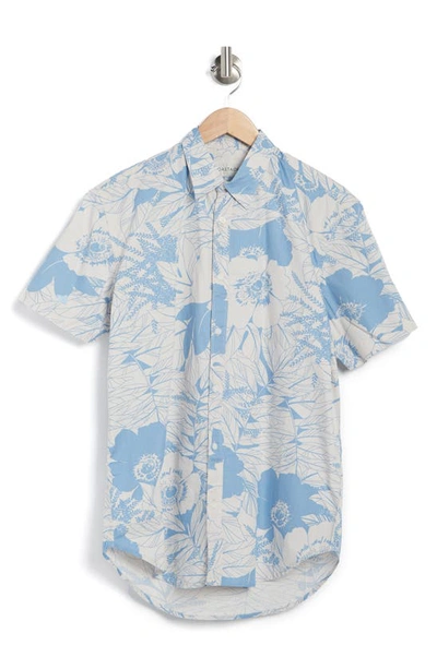 Coastaoro Astor Printed Short Sleeve Shirt In Aster Blue