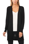 Halogen Side Slit Cardigan In Rich Black