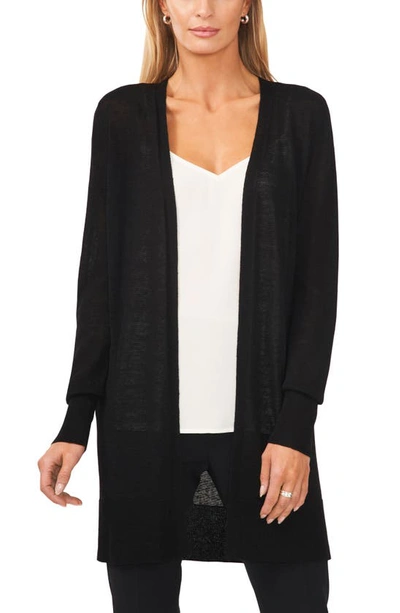 Halogen Side Slit Cardigan In Rich Black