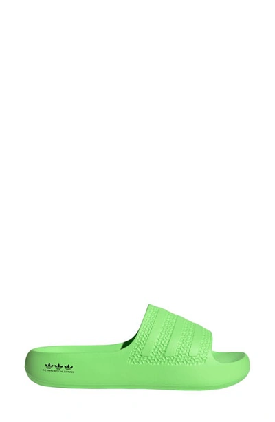 Adidas Originals Adilette Ayoon Sport Slide In Green/ Black/ Solar Green