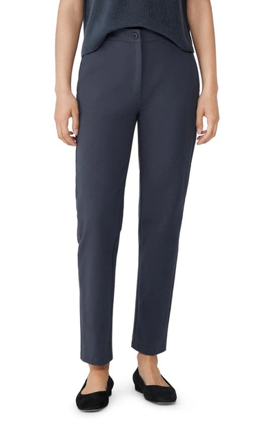 Eileen Fisher High Waist Ankle Pants In Ocean