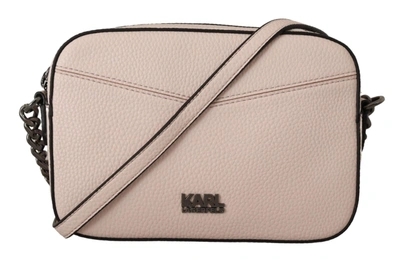 Karl Lagerfeld Light Pink Leather Camera Shoulder Bag