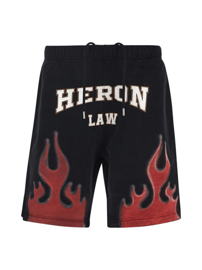 Heron Preston Law Flames Sweatshorts In Black