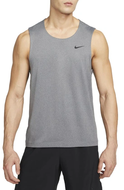 Nike Men's Ready Relaxed-fit Dri-fit Fitness Tank, Regular & Big & Tall In Smoke Grey,htr,(black)