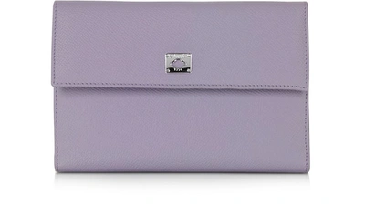 Pineider City Chic Lilac Leather French Purse Wallet