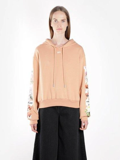 Off-White Flower Shop Hoodie In Nude Pink