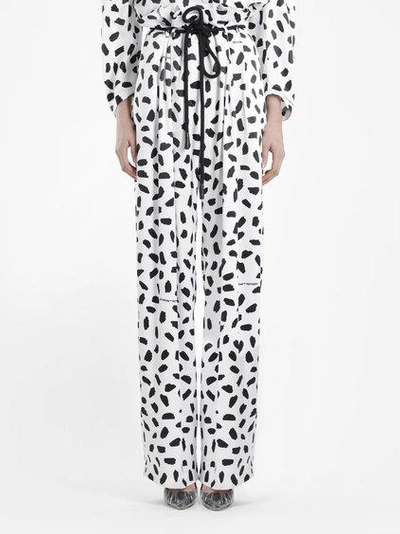 Off-white Off White C/o Virgil Abloh Women's Bolack And White Logo Pattern Coulisse Trousers