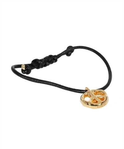 今話題のアイテムを Ambush ModeSens | Black In Bracelet Leather Peace アクセサリー
