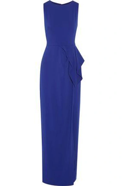 Mikael Aghal Woman Ruffled Stretch-cady Gown Royal Blue