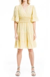 Max Studio Smocked Waist Stripe Mini Dress In Yellow