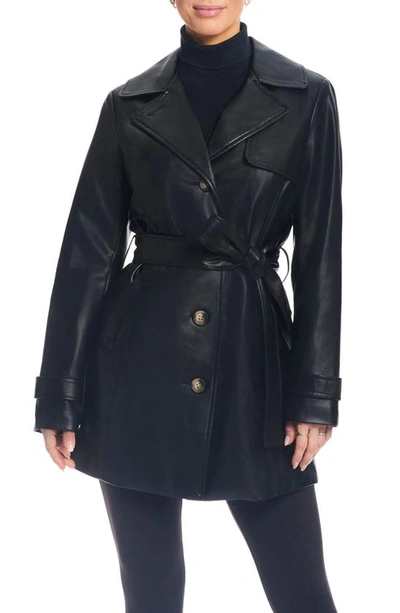 Sanctuary Faux Leather Trench Coat In Black