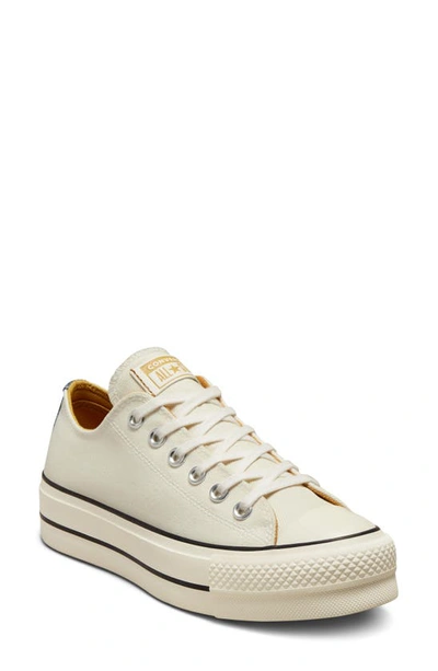 Converse Chuck Taylor® All Star® Lift Low Top Platform Sneaker In Egret/ Navy/ Burnt Honey
