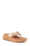 Fitflop F-mode Toe Post Slide Sandal In Rose Gold