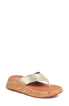 Fitflop F-mode Toe Post Slide Sandal In Platino