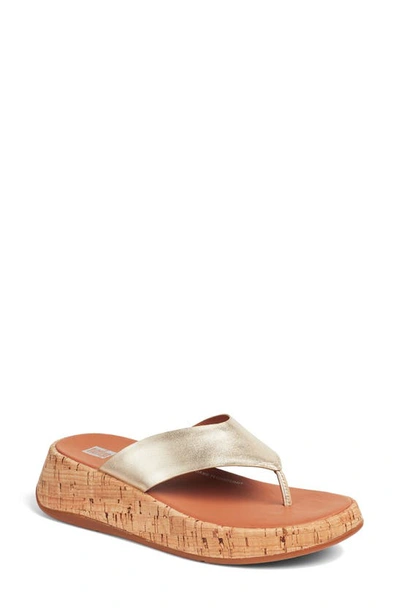 Fitflop F-mode Toe Post Slide Sandal In Platino