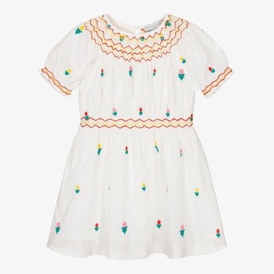 Stella Mccartney Babies'  Kids Girls White Embroidered Flower Dress