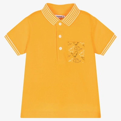 Mayoral Baby Boys Orange Dino Cotton Polo Shirt