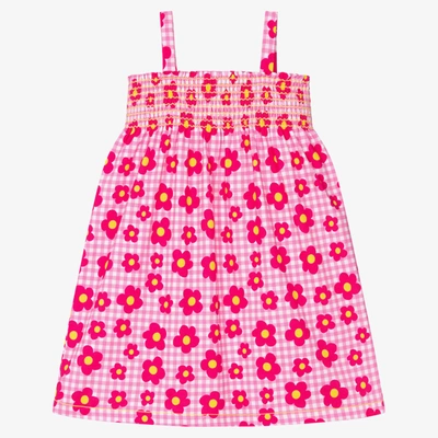 Agatha Ruiz De La Prada Kids'  Girls Pink Floral Gingham Dress