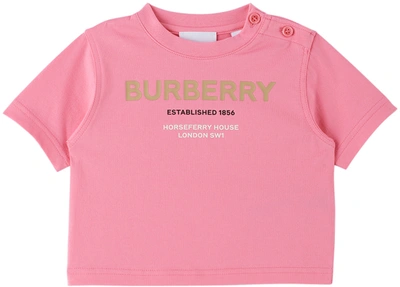 Burberry Baby Girls Pink Horseferry Cotton T-shirt