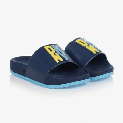 Dkny Kids' Boys Blue Logo Sliders