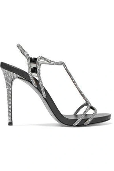 René Caovilla Woman Embellished Leather Sandals Silver
