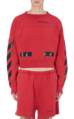 off white champion sweatshirt red