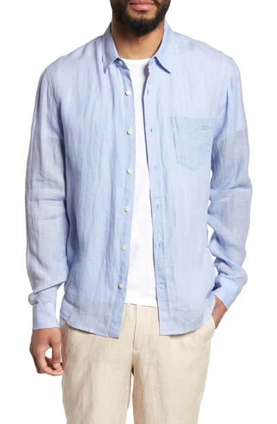 Vince Washed Slim Fit Linen Sport Shirt In Feather