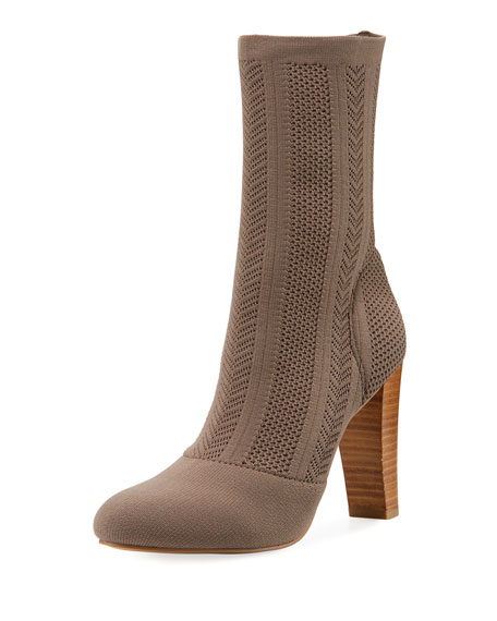 Charles By Charles David Shirley Stretch-Knit Tall Bootie In Taupe | ModeSens