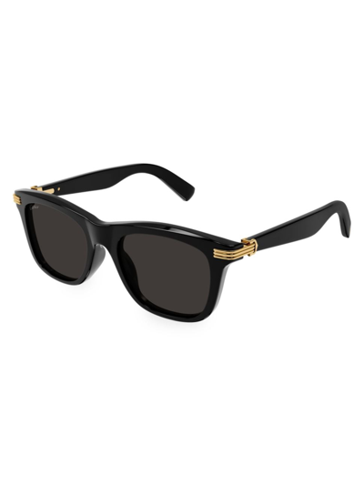 Cartier Men's Saddle Bridge Square Sunglasses In Black