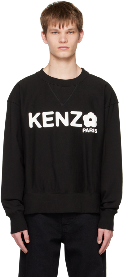 Kenzo Boke Flower 2.0 Logo-print Cotton-jersey Sweatshirt In 99j Black