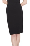 Vince Ribbed Back-slit Midi Skirt In Black