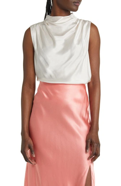 Rails Kaleen Draped Silk Blouse In Ivory