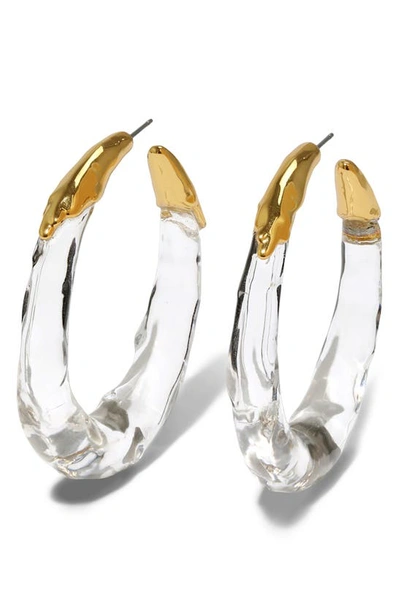 Alexis Bittar Molten Hoop Earrings In Clear