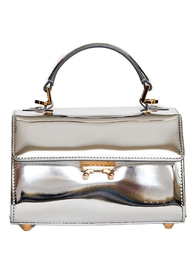 Marni Relativity Bag Mini Silver Mirrored Leather In White