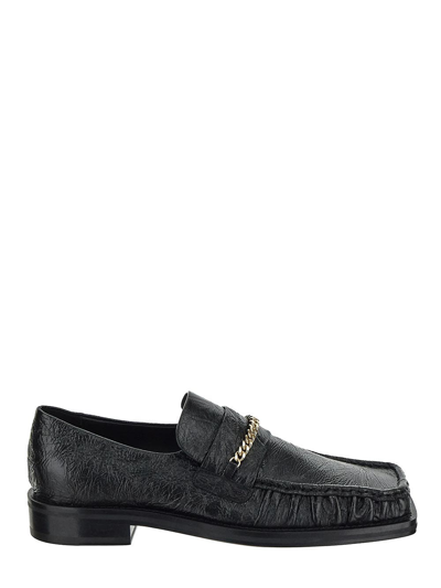 Martine Rose Chain Leather Loafers In Black