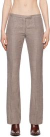 Acne Studios Low-waisted Check Trousers In Brown,white