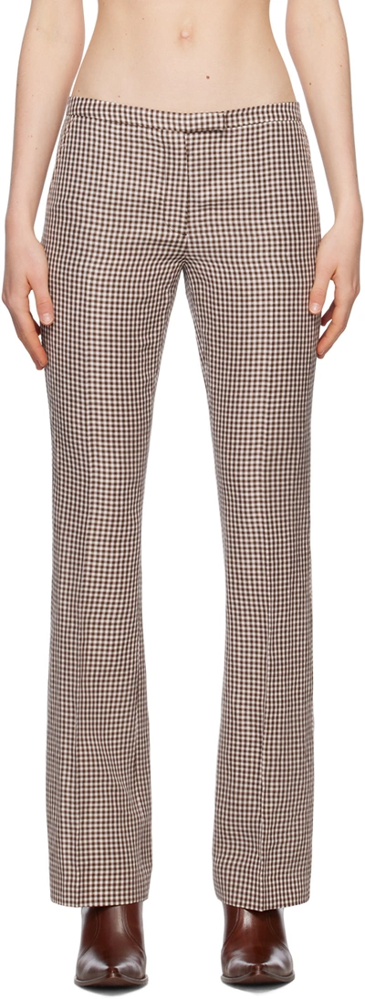 Acne Studios Low-waisted Check Trousers In Brown