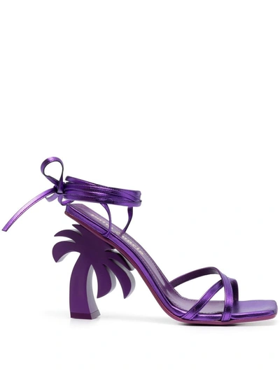 Palm Angels Palm Beach Lace-up Sandals In Purple