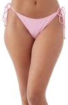 O'neill Saltwater Solids Maracas Side Tie Bikini Bottoms In Pink