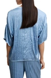 Mango Satin Pleated Blouse Sky Blue