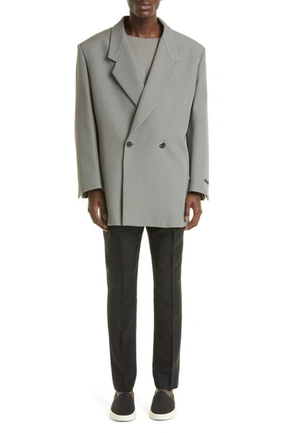 Fear Of God Eternal California Double-breasted Virgin Wool And Cotton-blend Twill Blazer In Gray