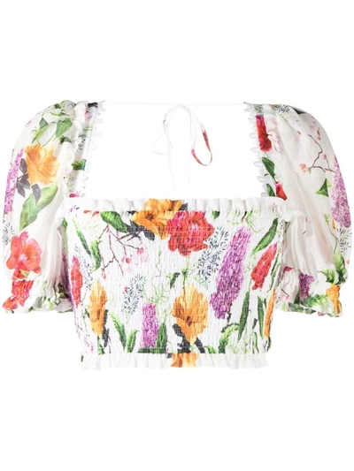 Charo Ruiz Lirio Floral-print Top In White